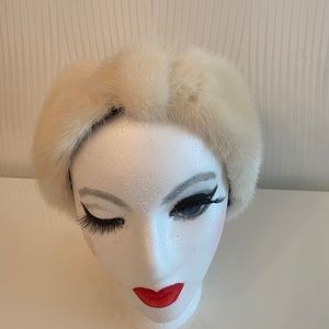 Original hand made white mink Headpiece